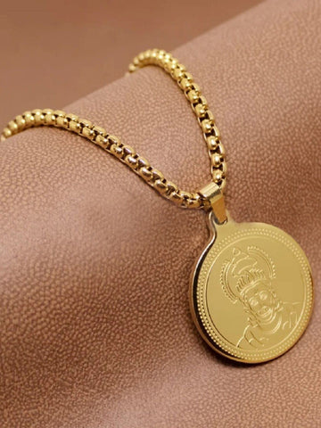 Hanuman Gold Plated Pendant Chain Necklace For Men