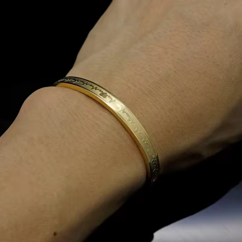 Heartbeat Lifeline Gold-Plated Men's Bracelet