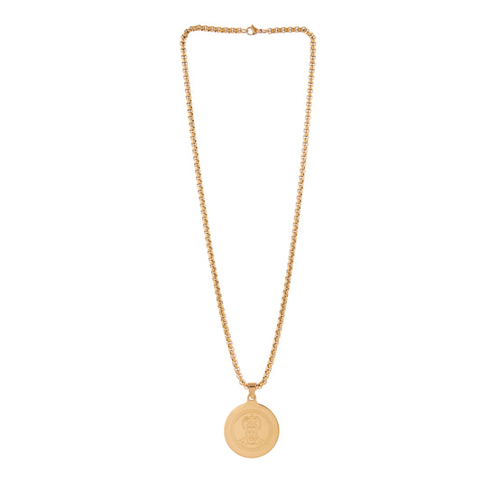Hanuman Gold Plated Pendant Chain Necklace For Men