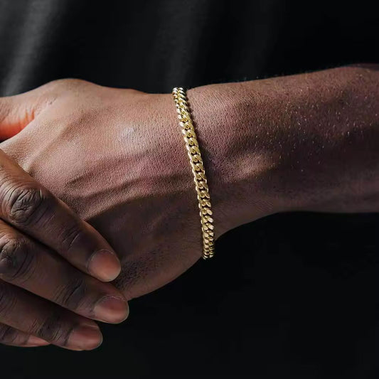 Chunky Link Gold Plated Loose Bracelet For Men