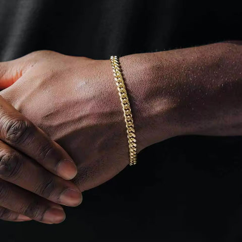 Chunky Link Gold Plated Loose Bracelet For Men