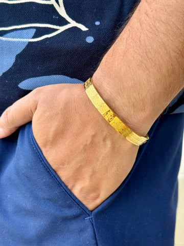 Om Stylist Golf-Plated Cuff Bracelet For Men