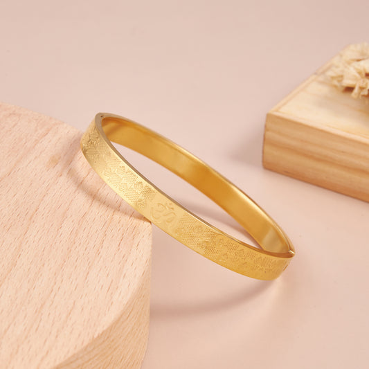 Om Stylist Golf-Plated Cuff Bracelet For Men