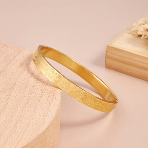 Om Stylist Golf-Plated Cuff Bracelet For Men