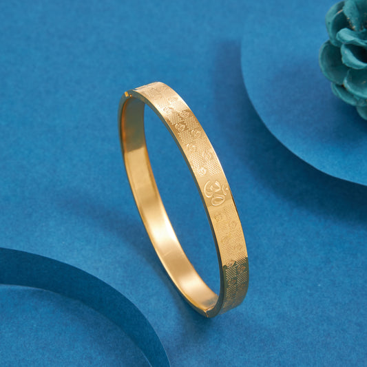 Om Stylist Golf-Plated Cuff Bracelet For Men