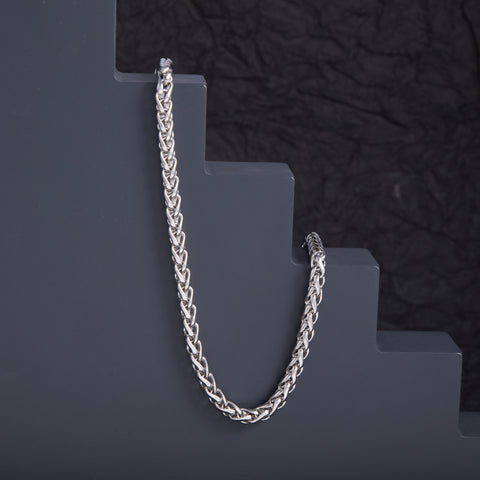 Silver-Plated Twisted Necklace Chain For Men