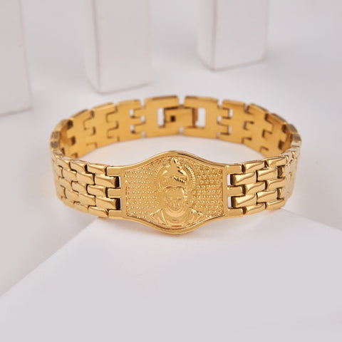 Premium Hanuman Design Gold Lucky Bracelet For Men