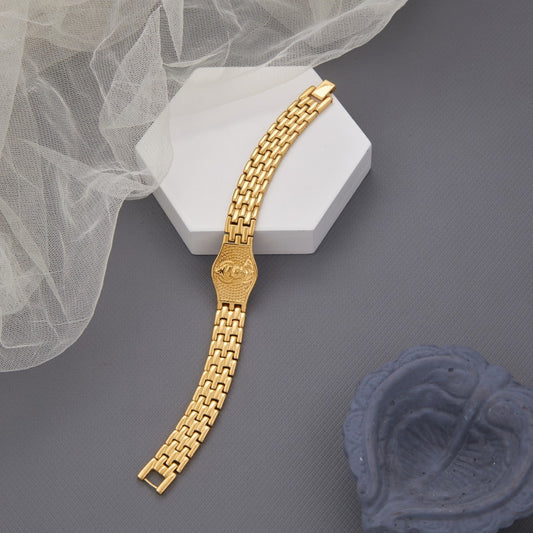 Premium Hanuman Design Gold Lucky Bracelet For Men