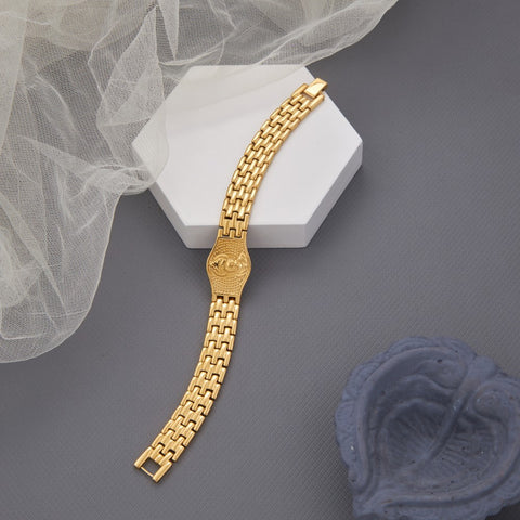 Premium Hanuman Design Gold Lucky Bracelet For Men