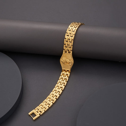 Premium Hanuman Design Gold Lucky Bracelet For Men