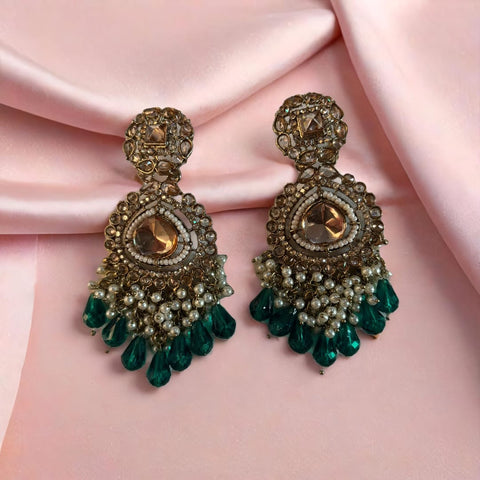 Royal Elegant Beaded Chandbali Earrings