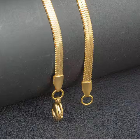 Gold Plated Classic Snake Design Chain For Men